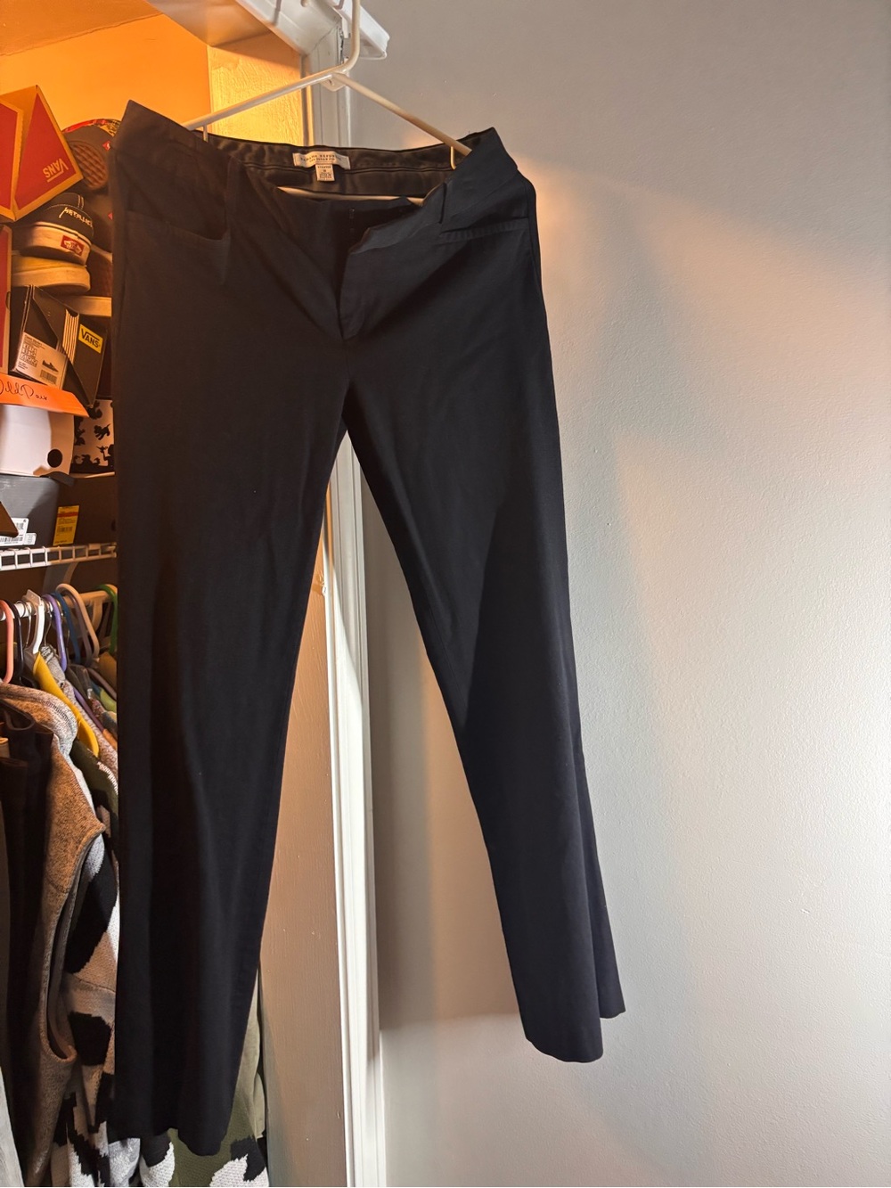 Banana Republic Black Straight-Leg Stretch Pants